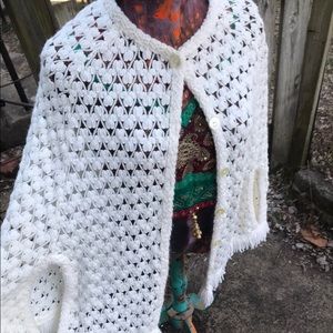 60s Crocheted Poncho // Shawl